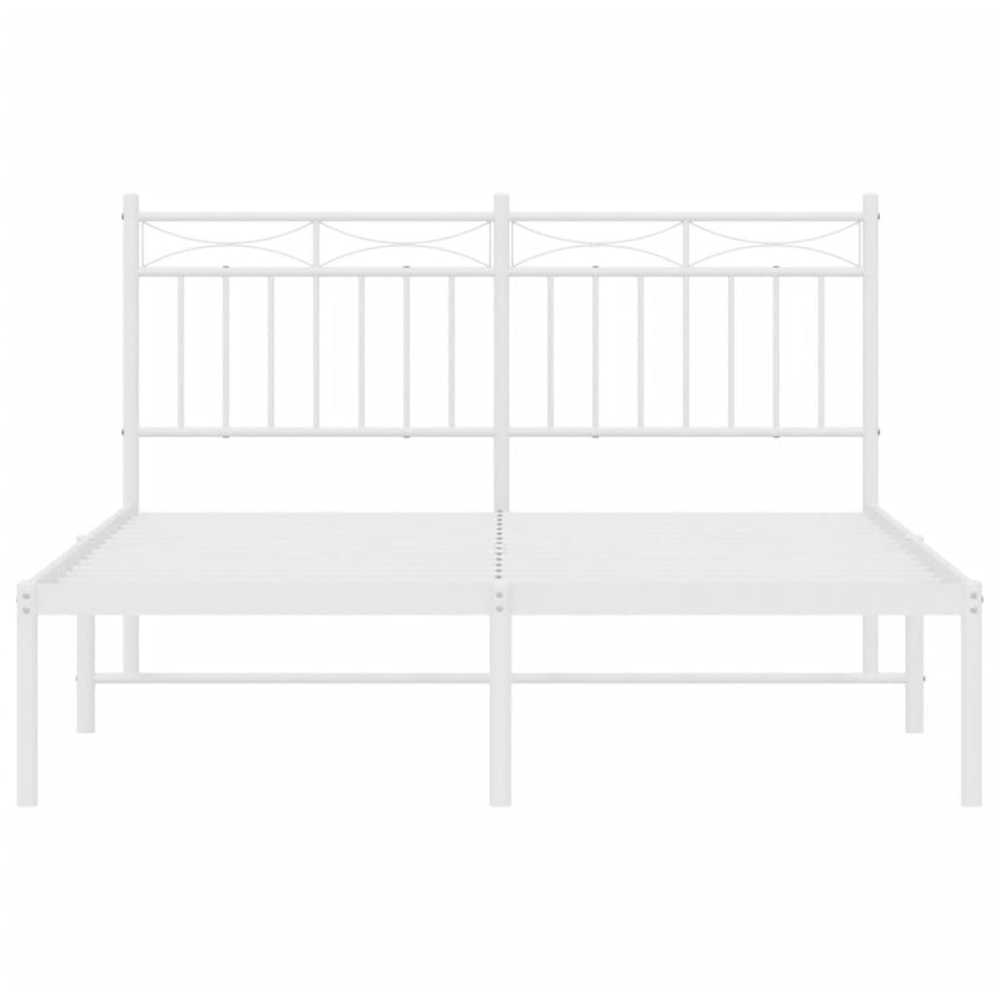 Lova Metalinis lovos rėmas su galvūgaliu, baltos spalvos, 135x190cm