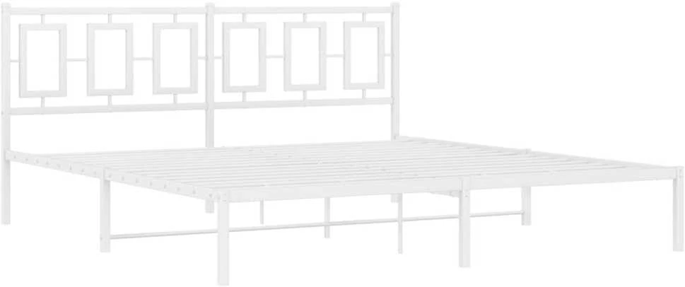 Lova Metalinis lovos rėmas su galvūgaliu, baltos spalvos, 183x213cm