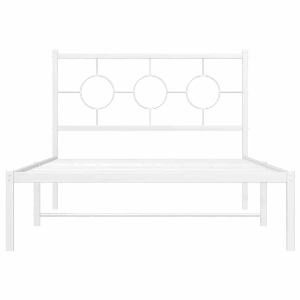 Lova Metalinis lovos rėmas su galvūgaliu, baltos spalvos, 107x203cm