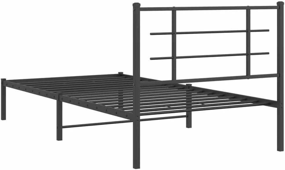 Lova Metalinis lovos rėmas su galvūgaliu, juodos spalvos, 107x203cm