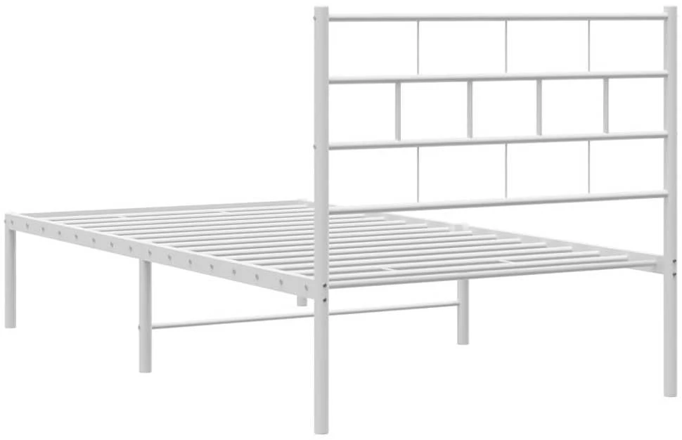 Lova Metalinis lovos rėmas su galvūgaliu, baltos spalvos, 107x203cm
