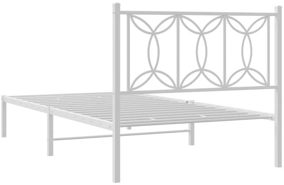 Lova Metalinis lovos rėmas su galvūgaliu, baltos spalvos, 107x203cm