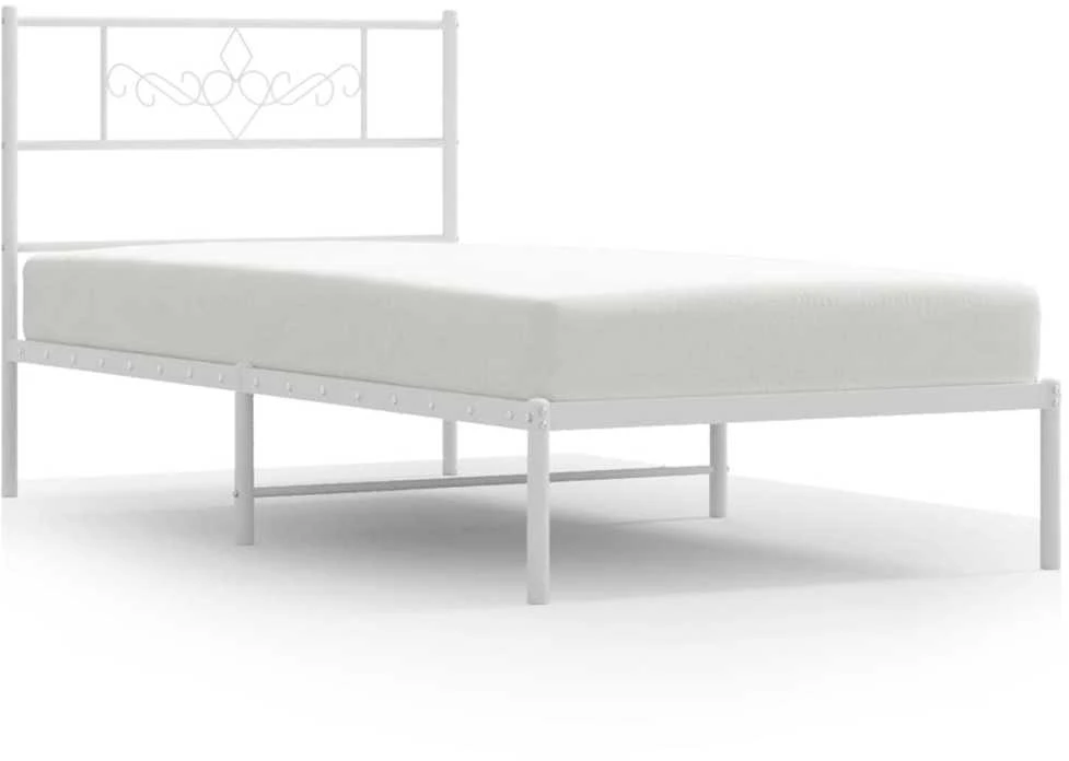 Lova Metalinis lovos rėmas su galvūgaliu, baltos spalvos, 107x203cm