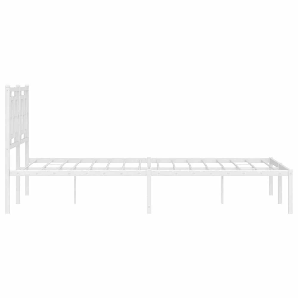 Lova Metalinis lovos rėmas su galvūgaliu, baltos spalvos, 135x190cm