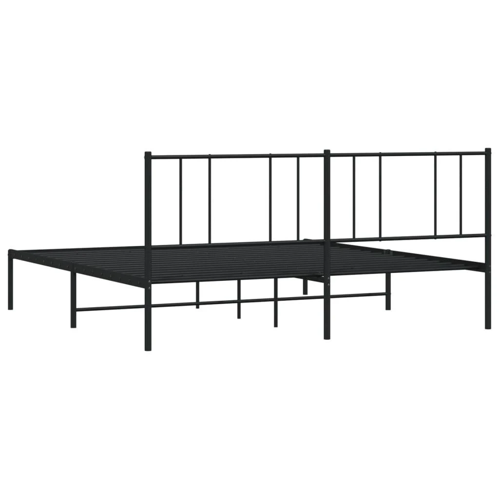 Lova Metalinis lovos rėmas su galvūgaliu, juodos spalvos, 183x213cm