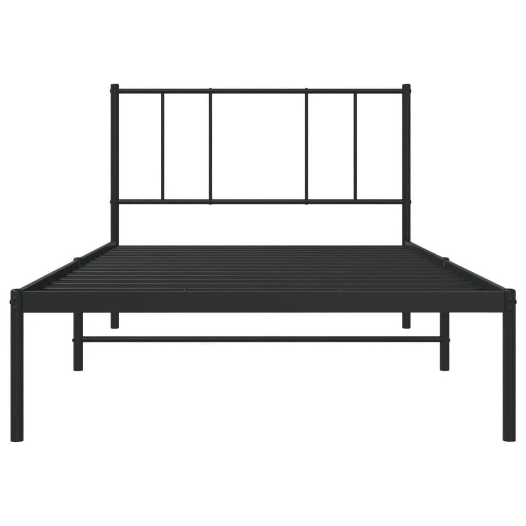 Lova Metalinis lovos rėmas su galvūgaliu, juodos spalvos, 107x203cm