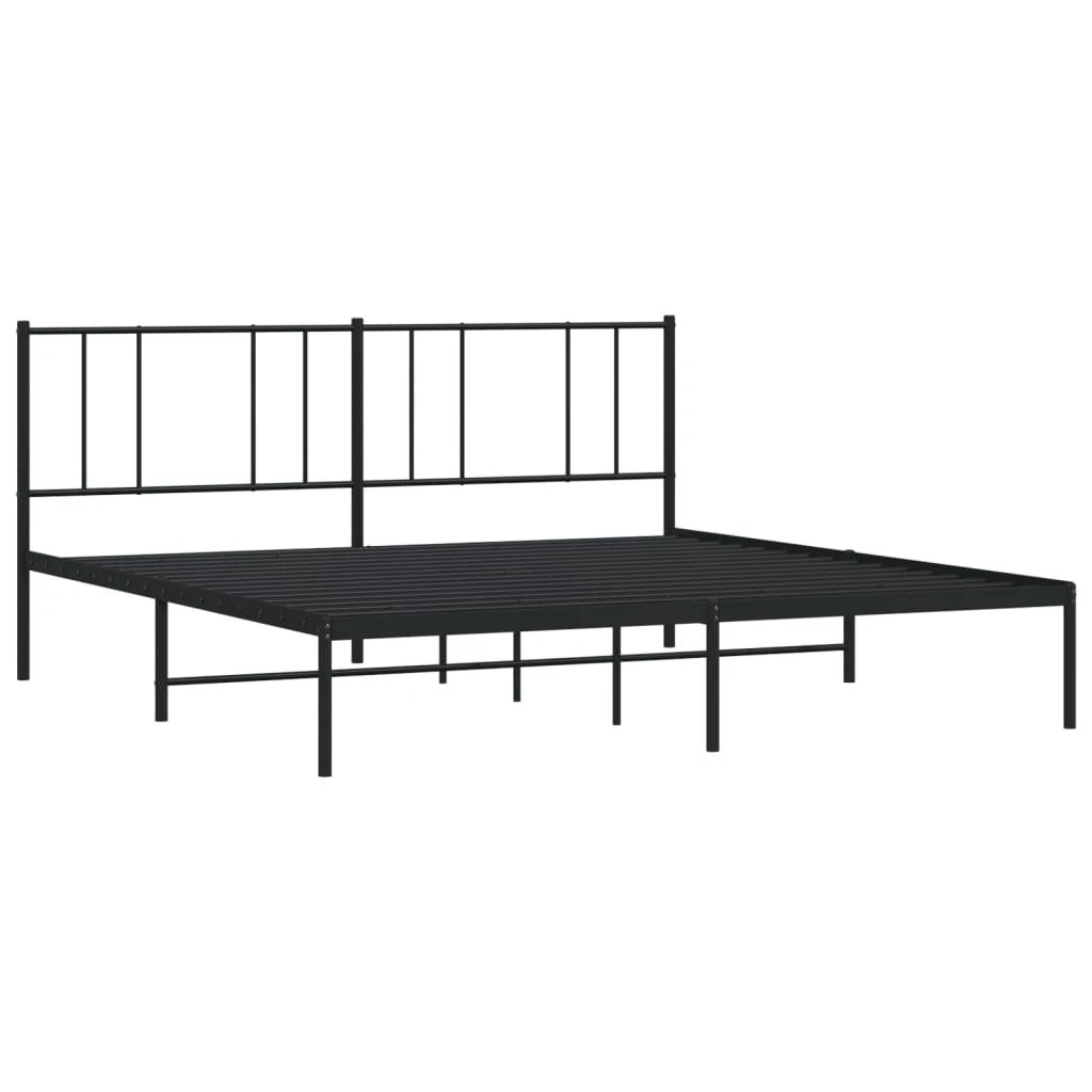 Lova Metalinis lovos rėmas su galvūgaliu, juodos spalvos, 183x213cm