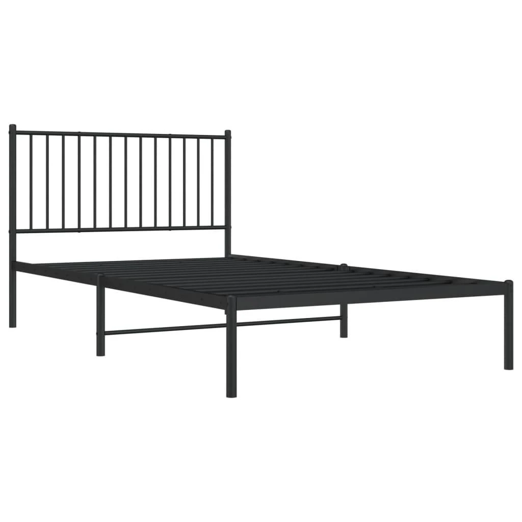 Lova Metalinis lovos rėmas su galvūgaliu, juodos spalvos, 107x203cm