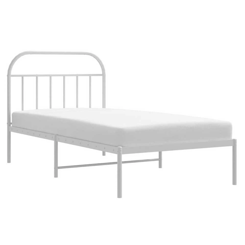 Lova Metalinis lovos rėmas su galvūgaliu, baltos spalvos, 107x203cm