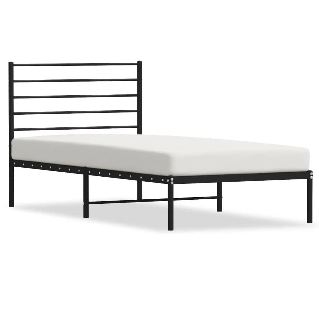 Lova Metalinis lovos rėmas su galvūgaliu, juodos spalvos, 107x203cm