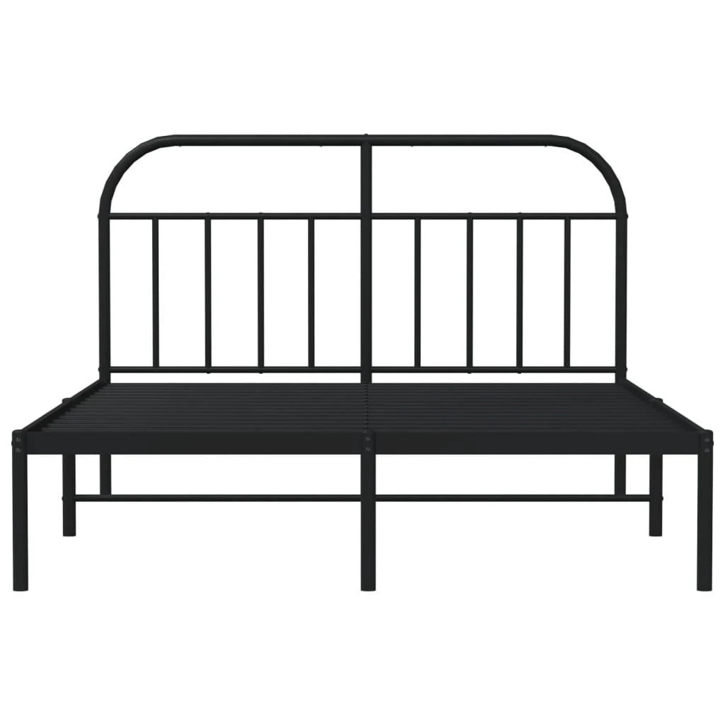 Lova Metalinis lovos rėmas su galvūgaliu, juodos spalvos, 135x190cm