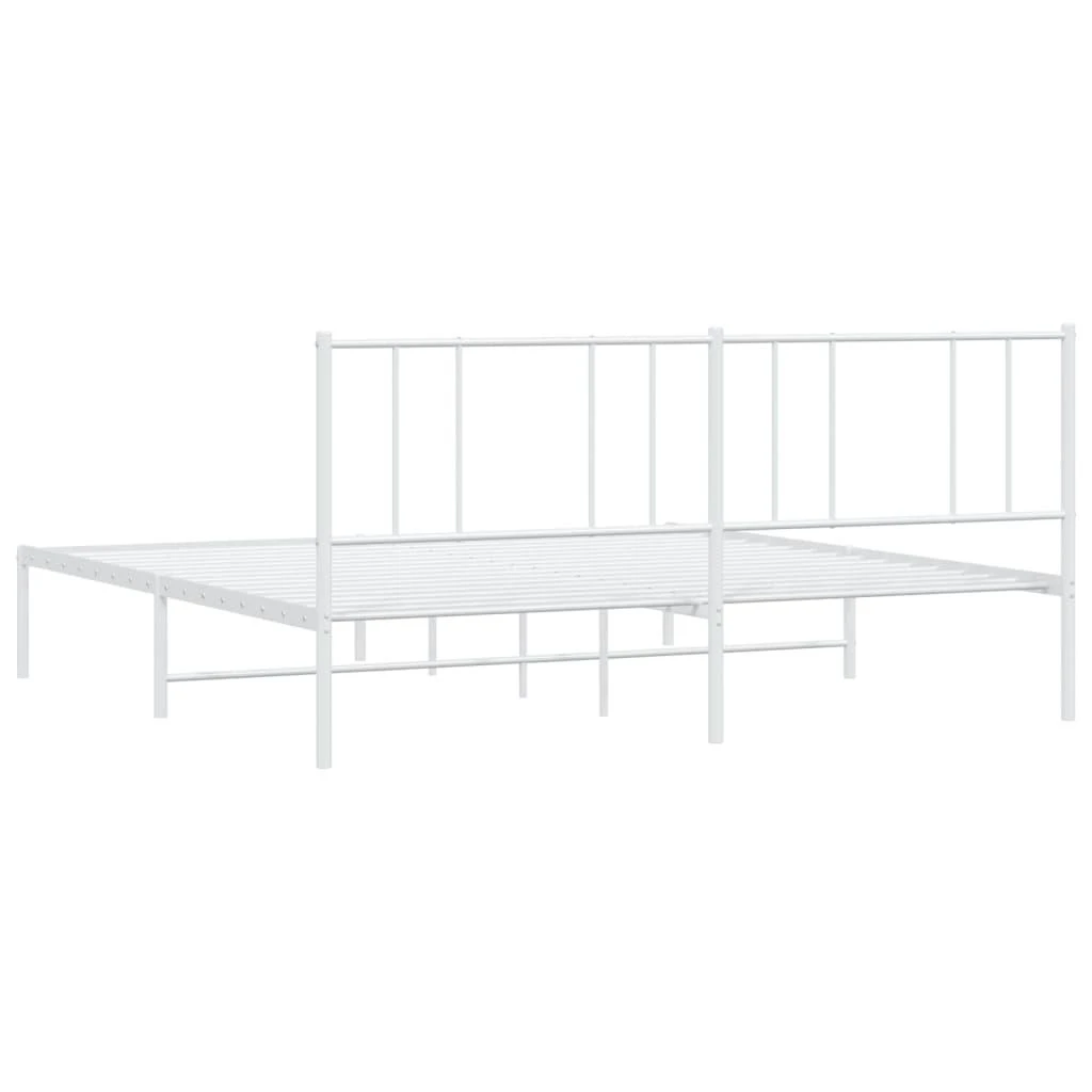 Lova Metalinis lovos rėmas su galvūgaliu, baltos spalvos, 183x213cm