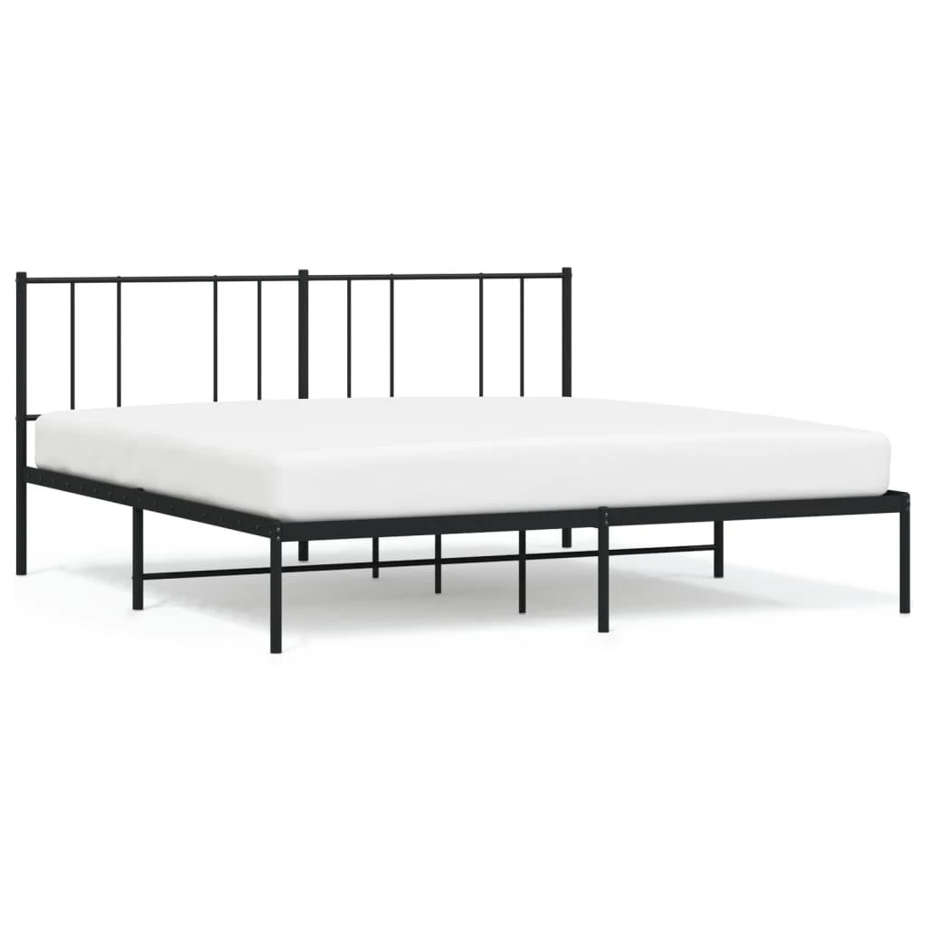 Lova Metalinis lovos rėmas su galvūgaliu, juodos spalvos, 183x213cm