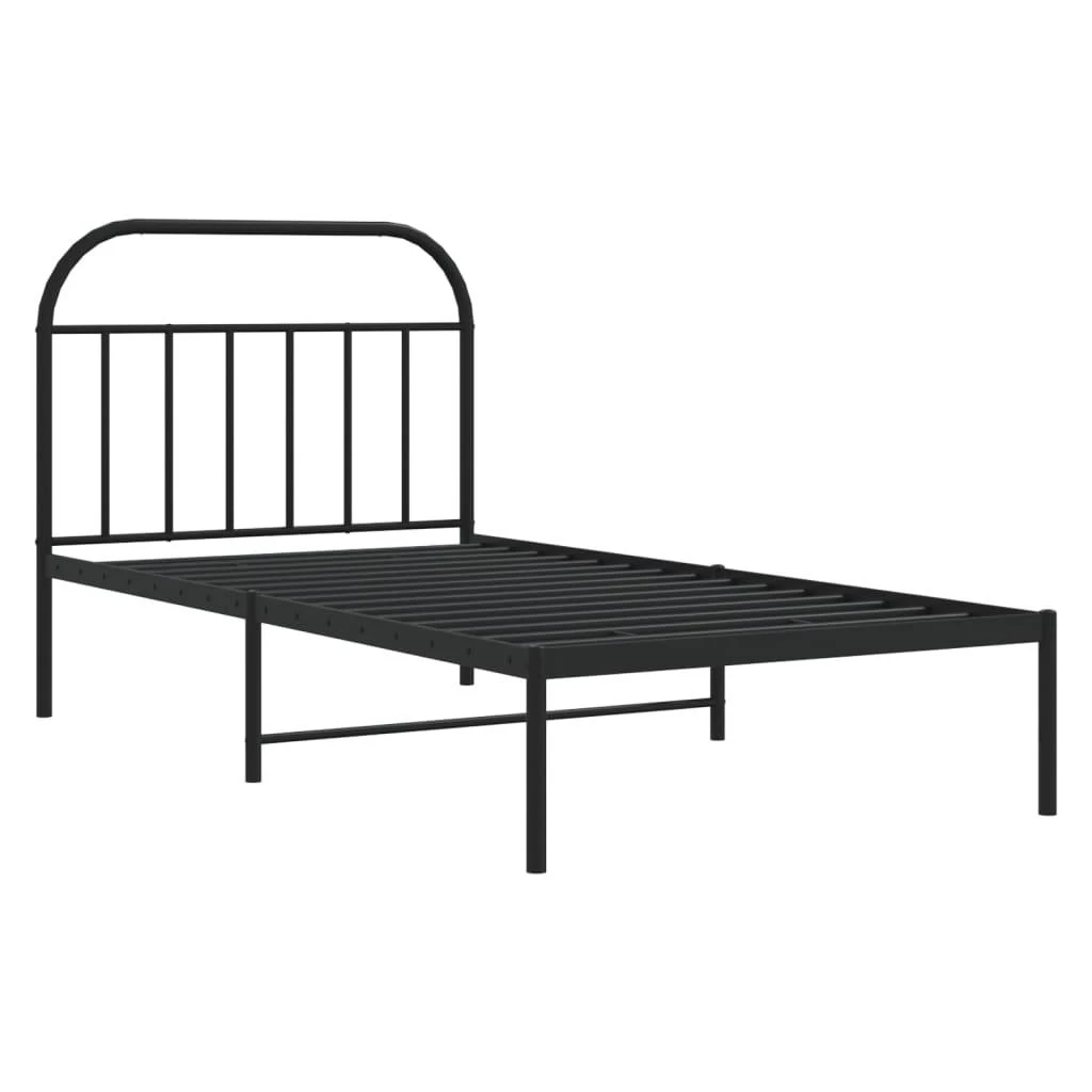 Lova Metalinis lovos rėmas su galvūgaliu, juodos spalvos, 100x190cm