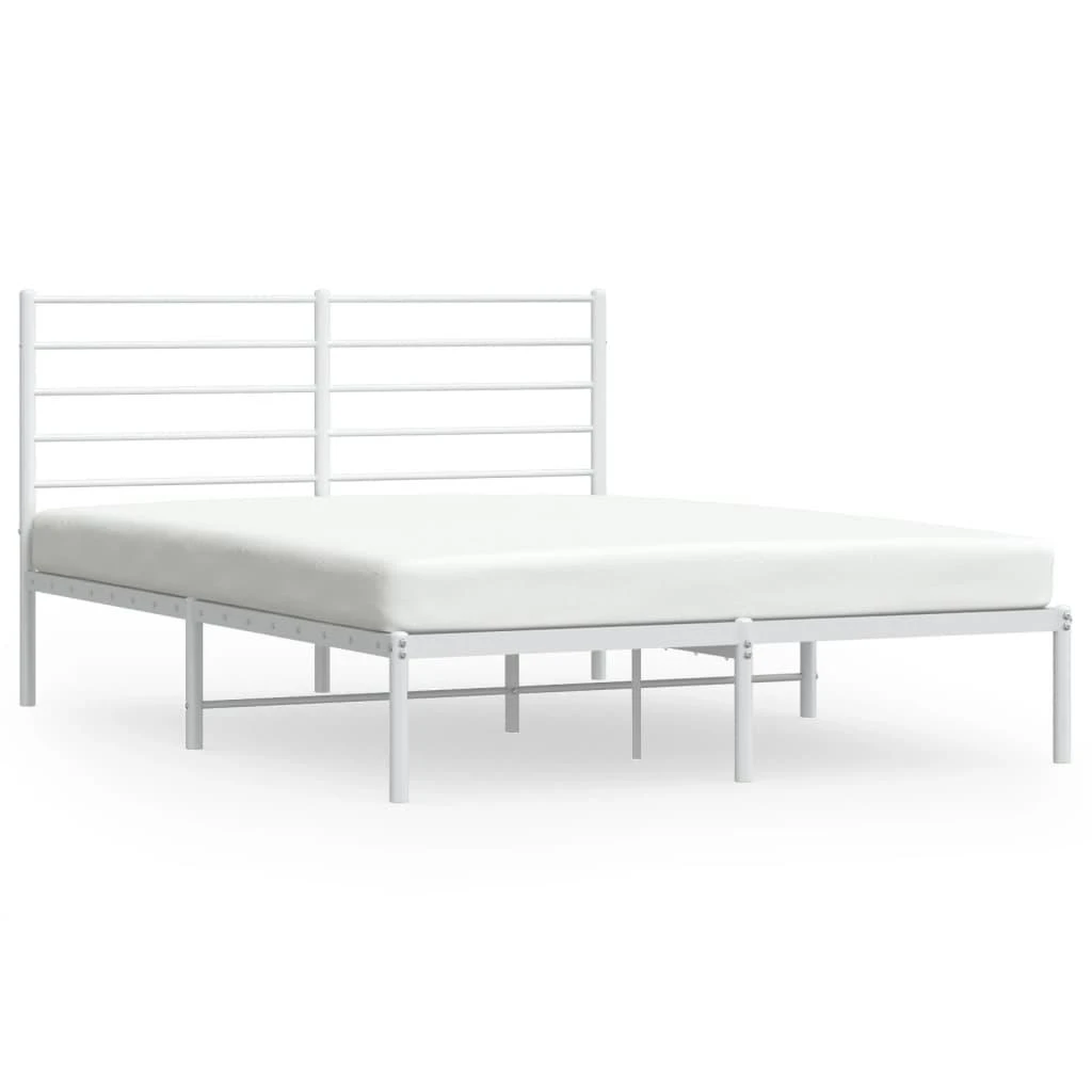Lova Metalinis lovos rėmas su galvūgaliu, baltos spalvos, 135x190cm