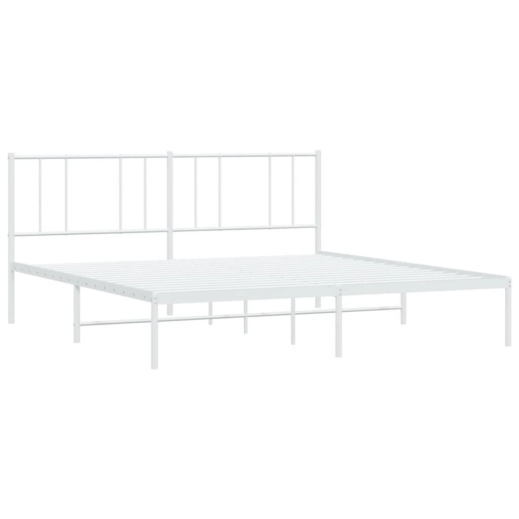 Lova Metalinis lovos rėmas su galvūgaliu, baltos spalvos, 183x213cm