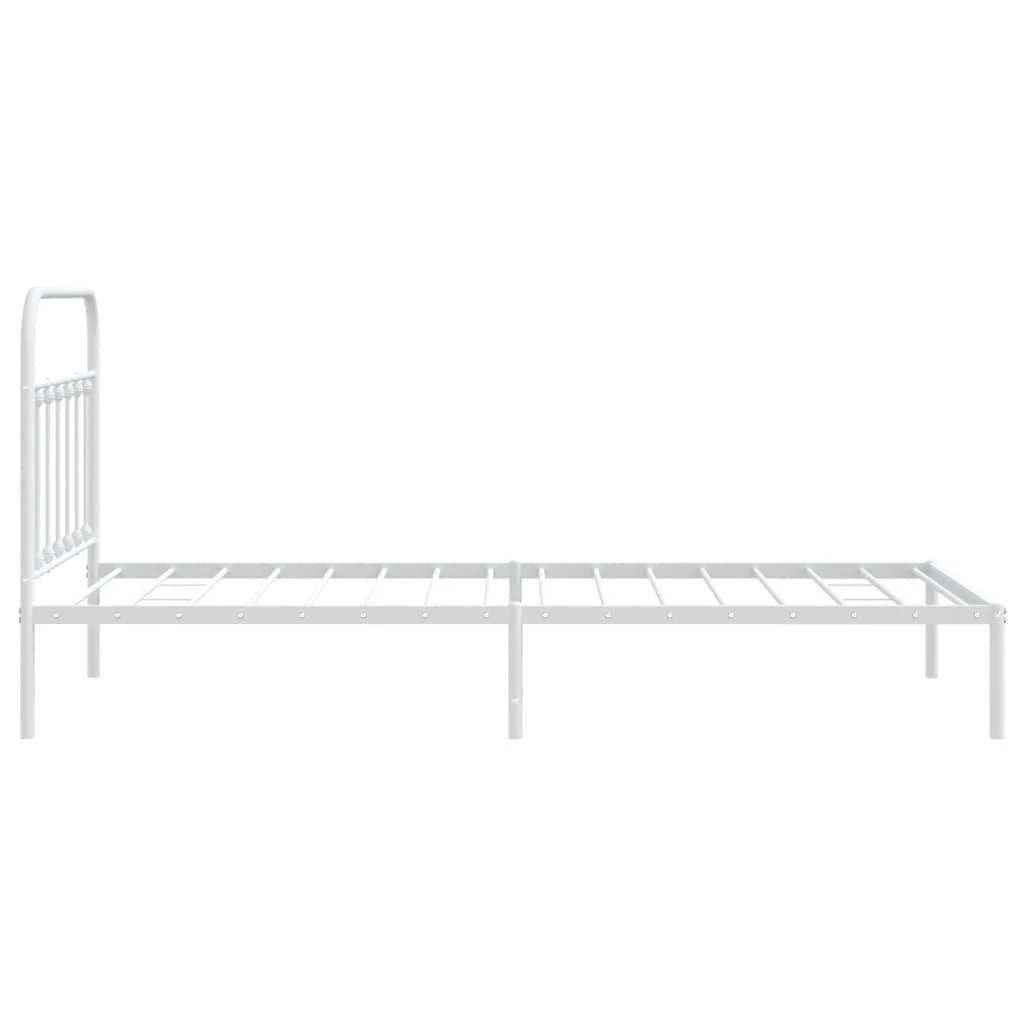 Lova Metalinis lovos rėmas su galvūgaliu, baltos spalvos, 107x203cm