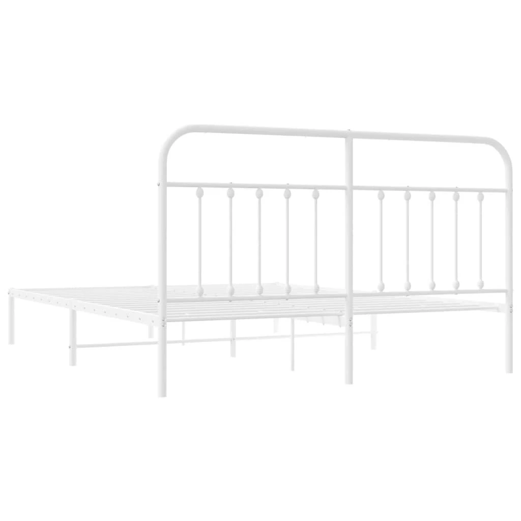 Lova Metalinis lovos rėmas su galvūgaliu, baltos spalvos, 183x213cm