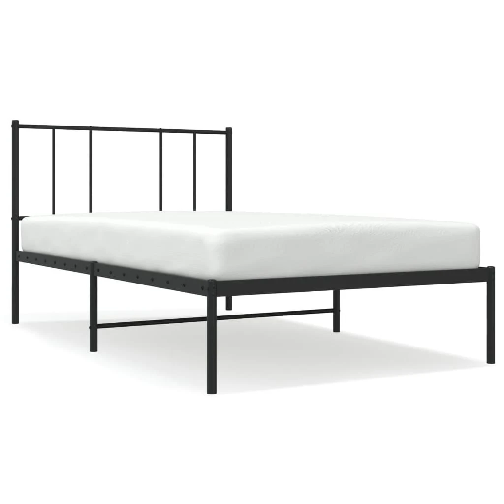 Lova Metalinis lovos rėmas su galvūgaliu, juodos spalvos, 107x203cm