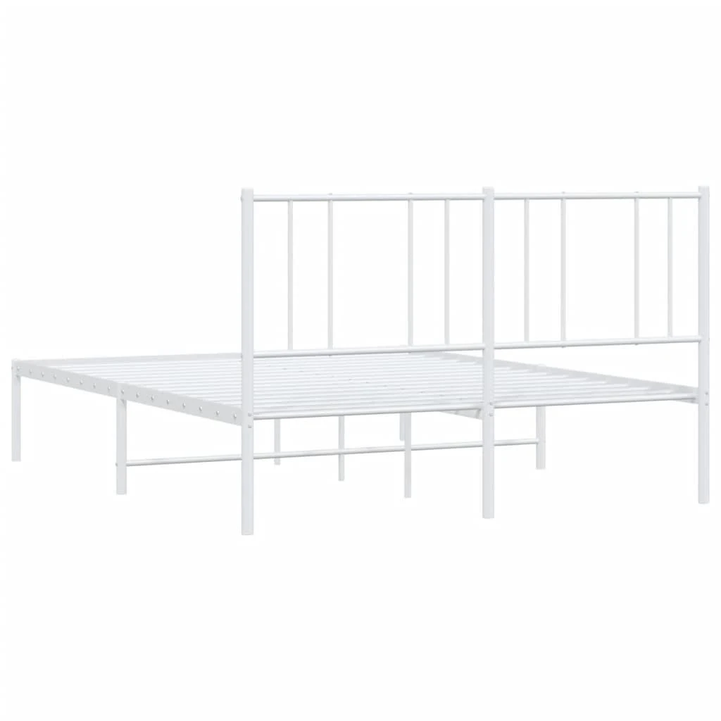 Lova Metalinis lovos rėmas su galvūgaliu, baltos spalvos, 135x190cm