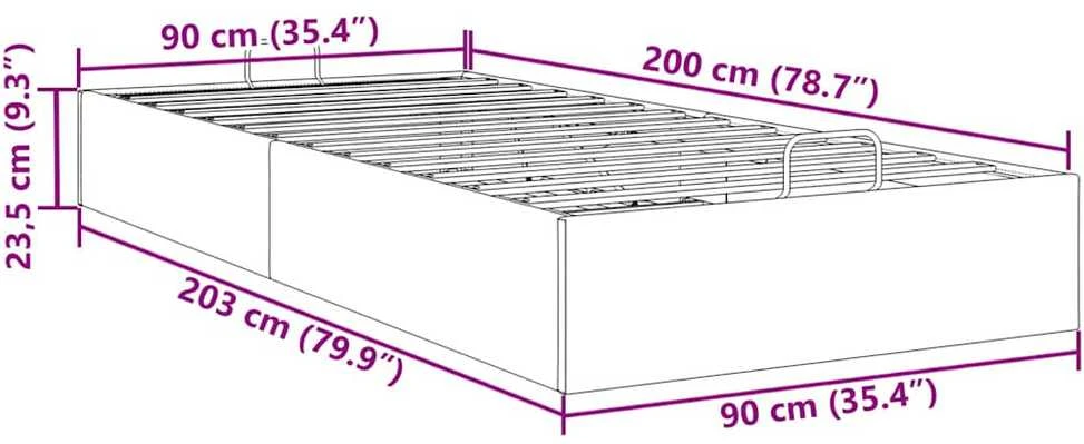 Osmanų lovos rėmas be čiužinio, rožinis, 90x200 cm, aksomas