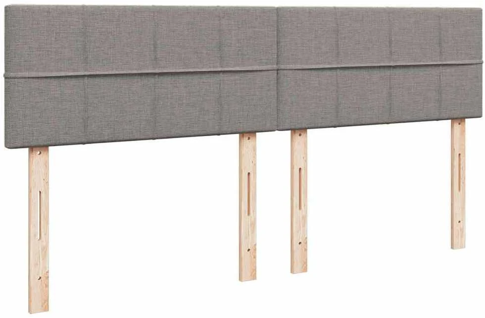 Osmanų lovos rėmas su čiužiniais, taupe, 200x200cm, audinys