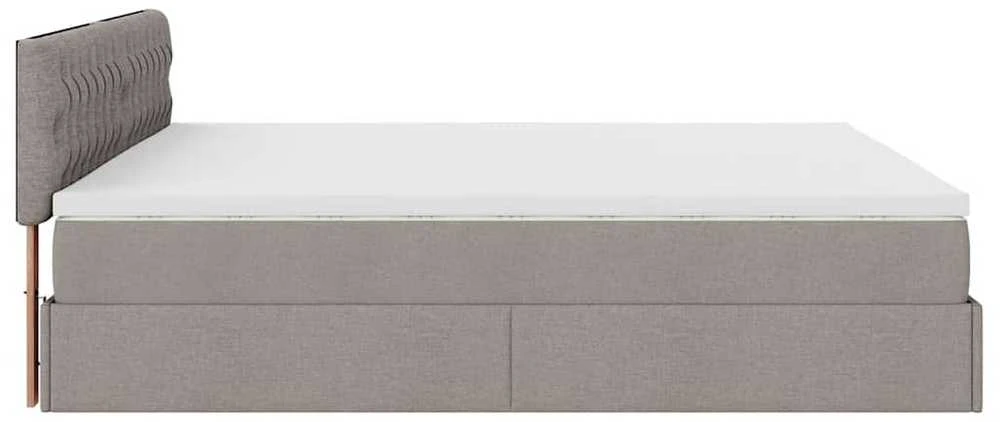 Osmanų lovos rėmas su čiužiniais, taupe, 200x200cm, audinys