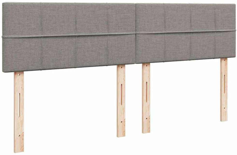 Osmanų lovos rėmas su čiužiniais, taupe, 200x200cm, audinys