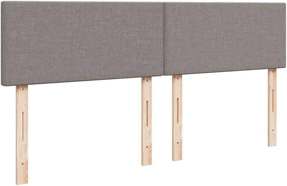 Osmanų lovos rėmas su čiužiniais, taupe, 200x200cm, audinys