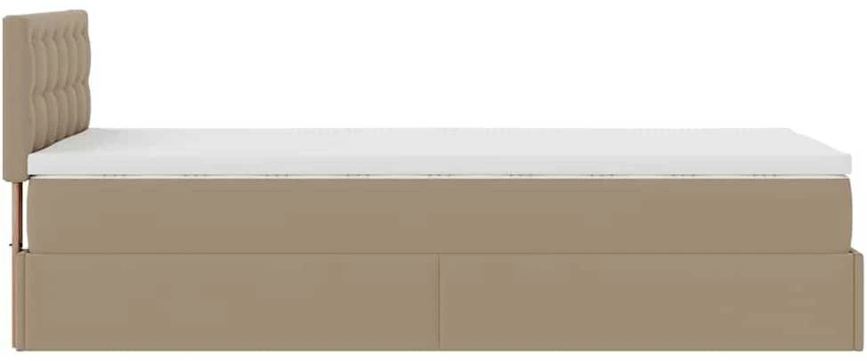 Osmanų lova su čiužiniu, kapučino, 100x200cm, dirbt. oda