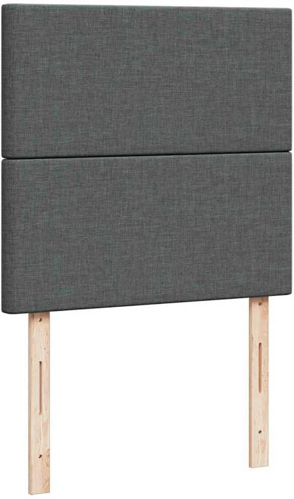 Osmanų lovos rėmas su čiužiniu, pilka, 80x200cm, audinys