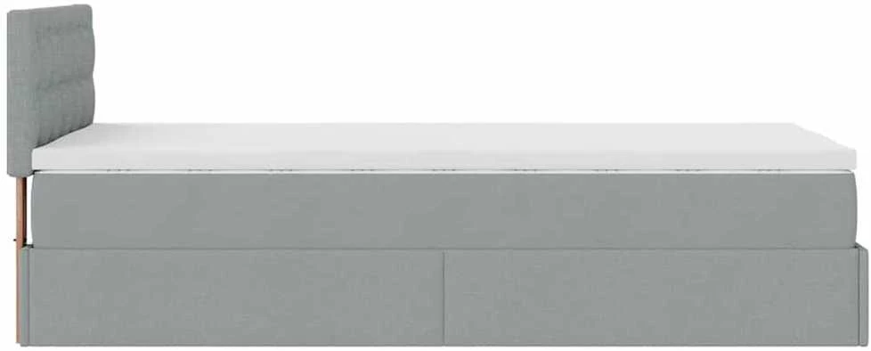 Osmanų lova su čiužiniu ir LED šviesiai pilkas 80x200cm audinys