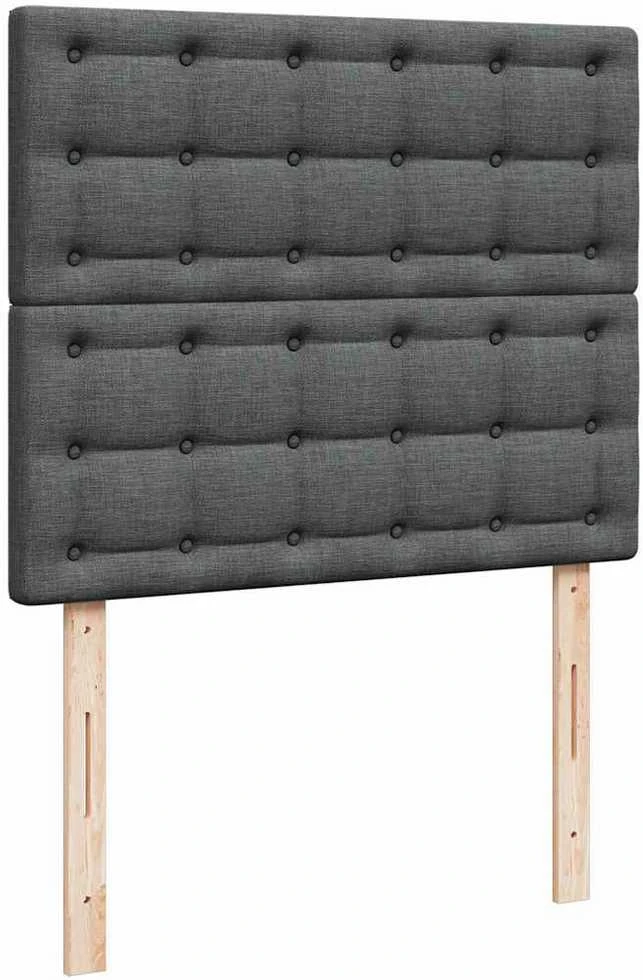 Osmanų lova su čiužiniu ir LED, pilkas, 120x200cm, audinys