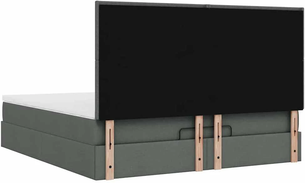 Osmanų lova su čiužiniu ir LED tamsiai pilkas 180x200cm audinys