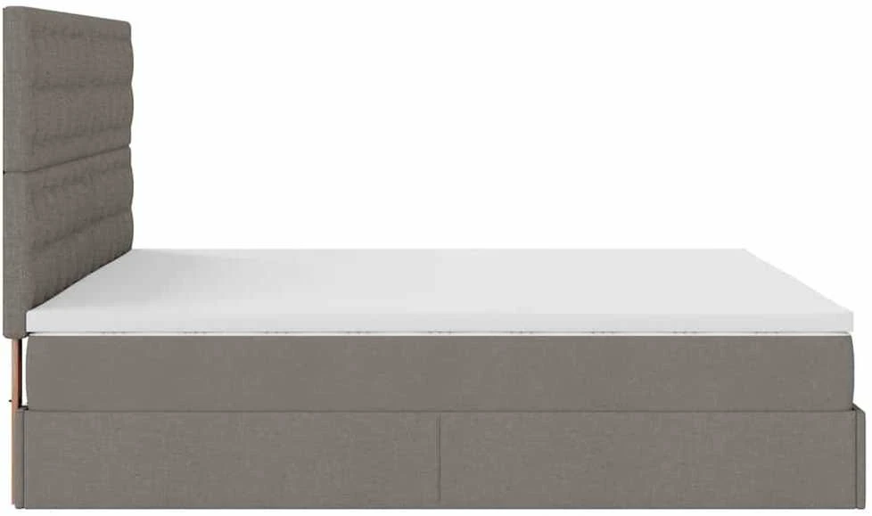 Osmanų lovos rėmas su čiužiniu, taupe, 160x200 cm, audinys