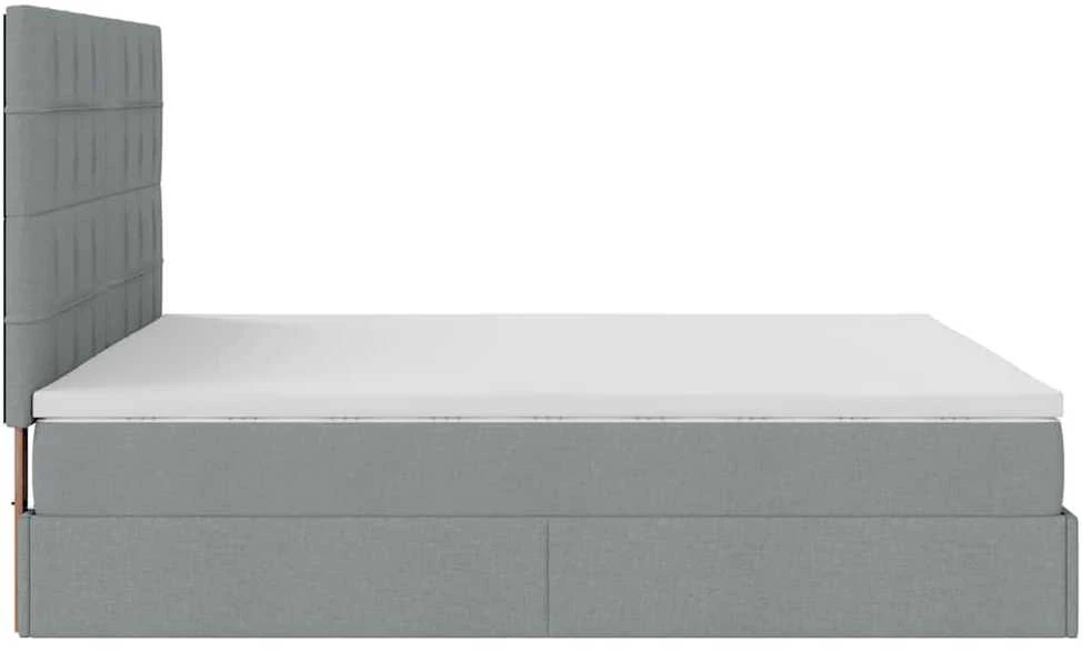 Osmanų lovos rėmas su čiužiniu, taupe, 80x200cm, audinys