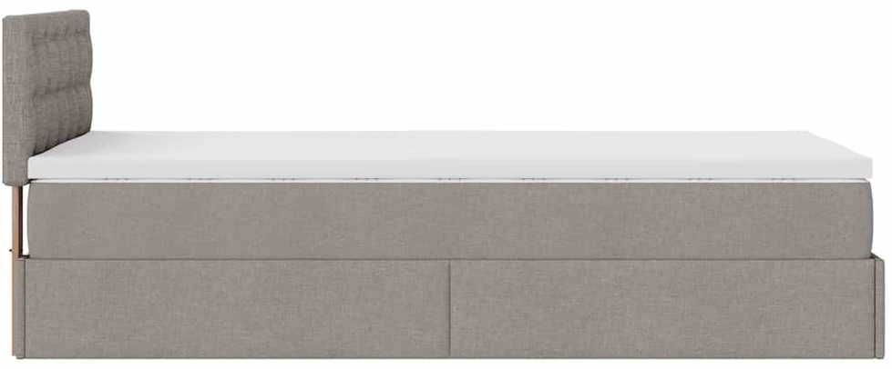 Osmanų lova su čiužiniu, taupe, 100x200cm, audinys