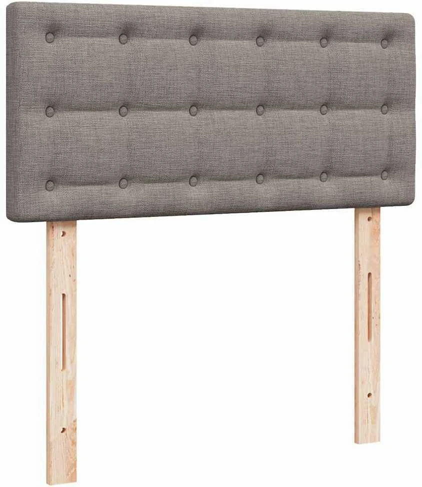 Osmanų lova su čiužiniu, taupe, 100x200cm, audinys