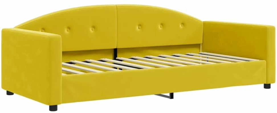 Sofa, geltonos spalvos, 90x200cm, aksomas