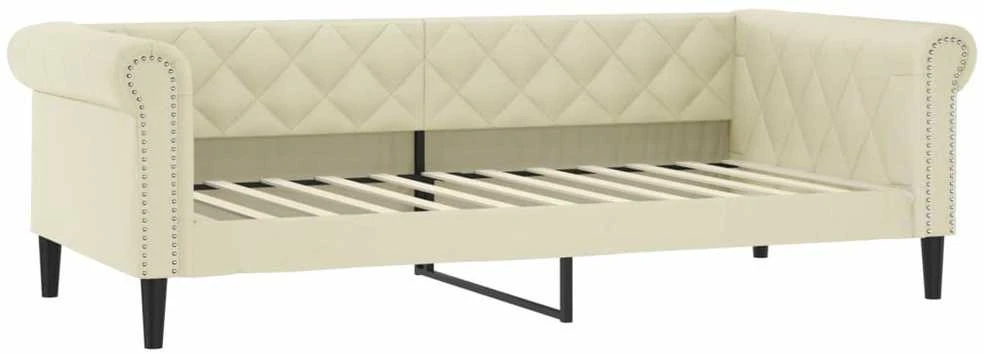 Sofa, kreminės spalvos, 80x200cm, dirbtinė oda