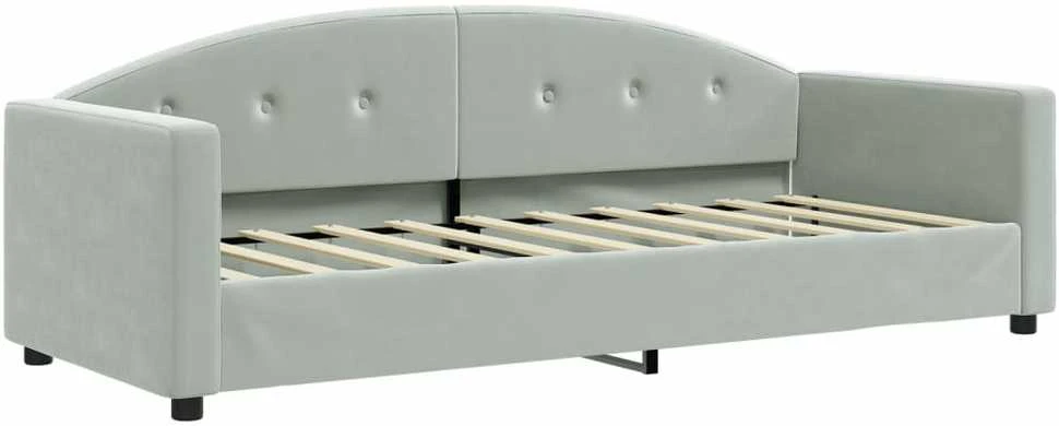 Sofa, šviesiai pilkos spalvos, 80x200cm, aksomas