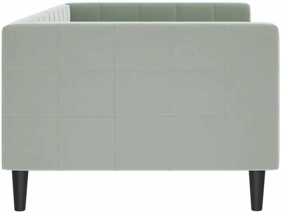 Sofa, šviesiai pilkos spalvos, 90x190cm, aksomas
