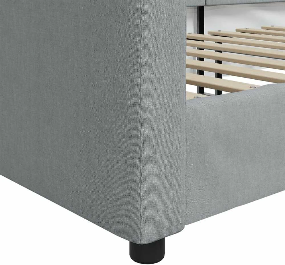 Sofa, šviesiai pilkos spalvos, 90x200cm, audinys
