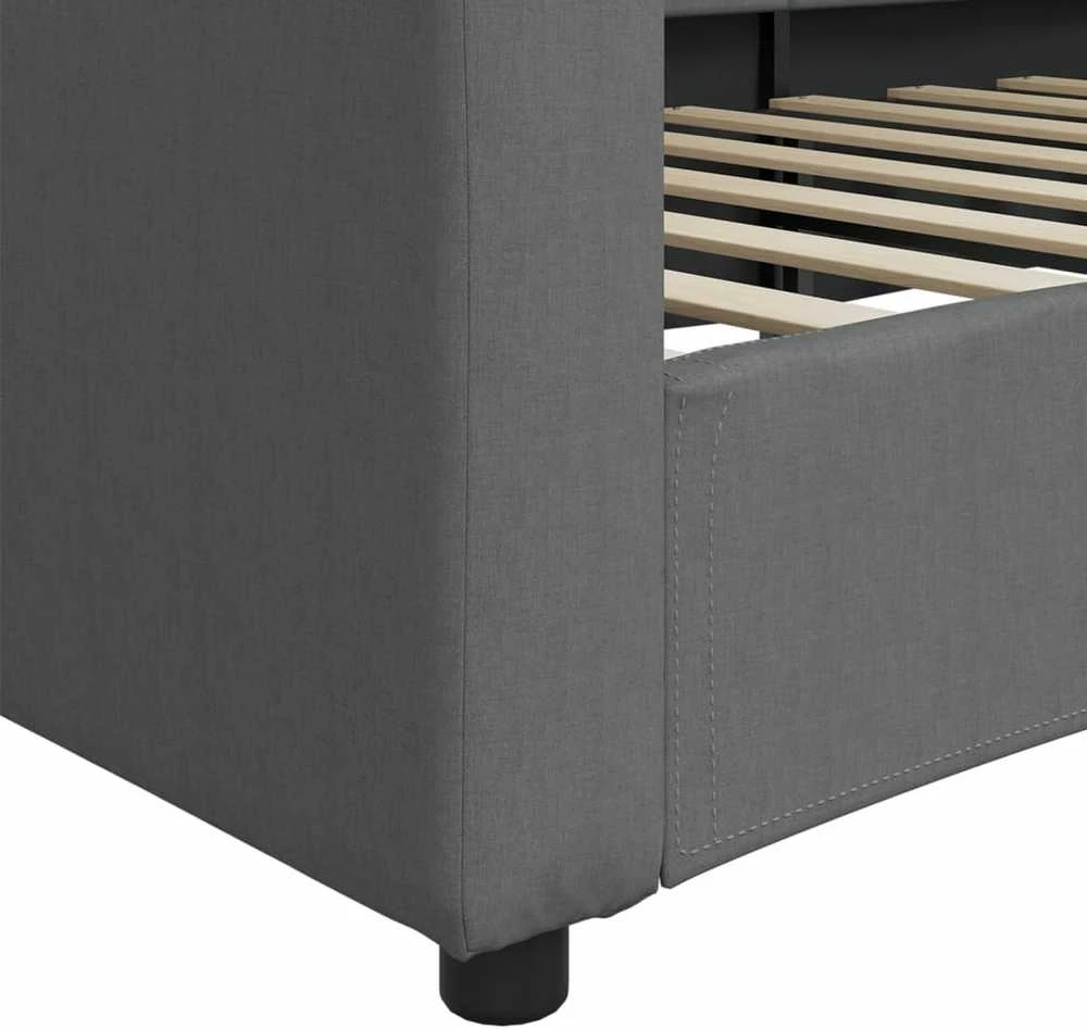 Sofa, tamsiai pilkos spalvos, 90x200cm, audinys