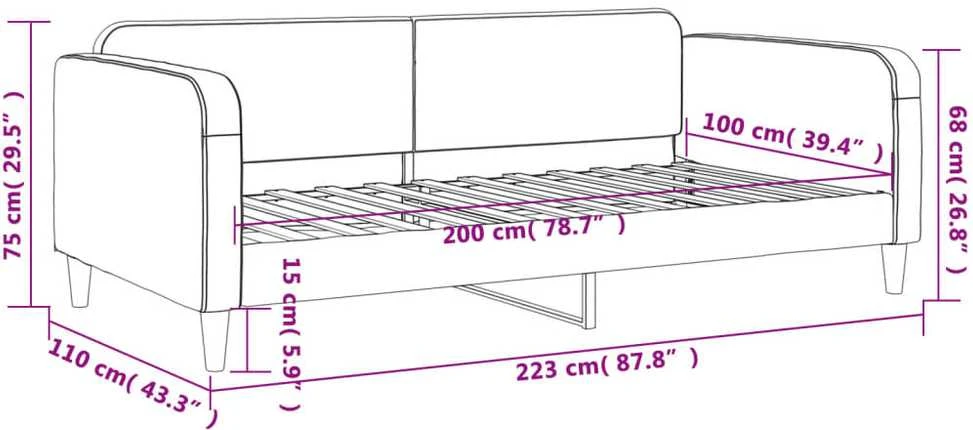 Sofa, taupe spalvos, 100x200cm, audinys