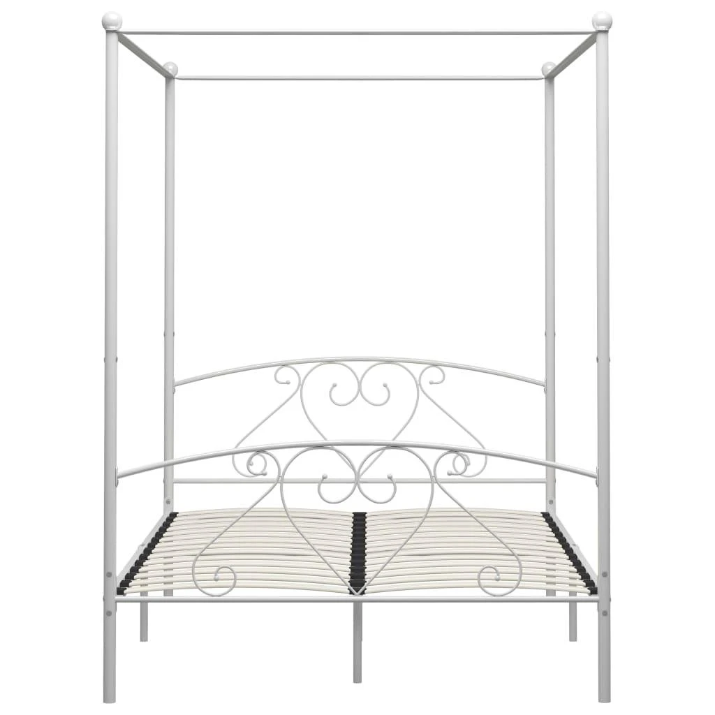 Lova su baldakimu, baltos spalvos, 140x200cm, metalas