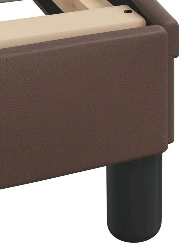 Lova su čiužiniu, rudos spalvos, 180x200cm, dirbtinė oda