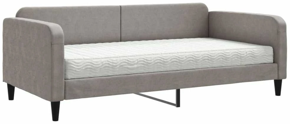 Lova su čiužiniu, taupe spalvos, 100x200cm, audinys