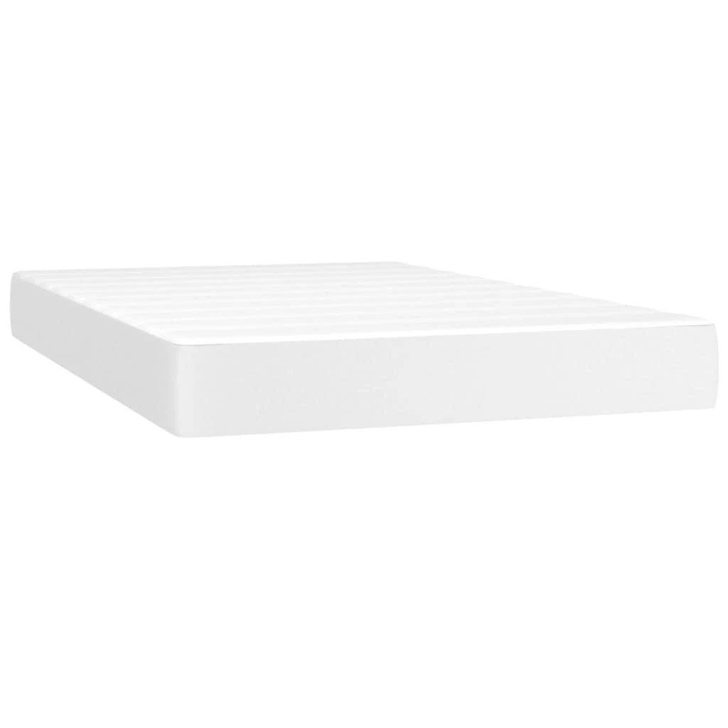Lova su spyruoklėmis/čiužiniu/LED, balta 120x200cm dirbtinė oda