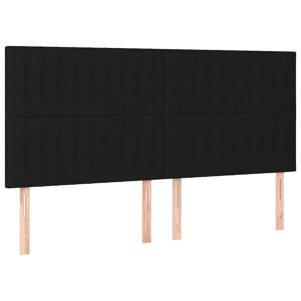 Lova su spyruoklėmis/čiužiniu/LED, juoda, 180x200 cm, audinys